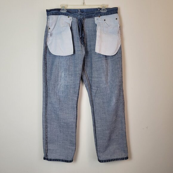 Vintage Calvin Klein Jeans Mens 36x30 Blue Medium Wash Cotton Straight Baggy Y2K - Picture 14 of 16